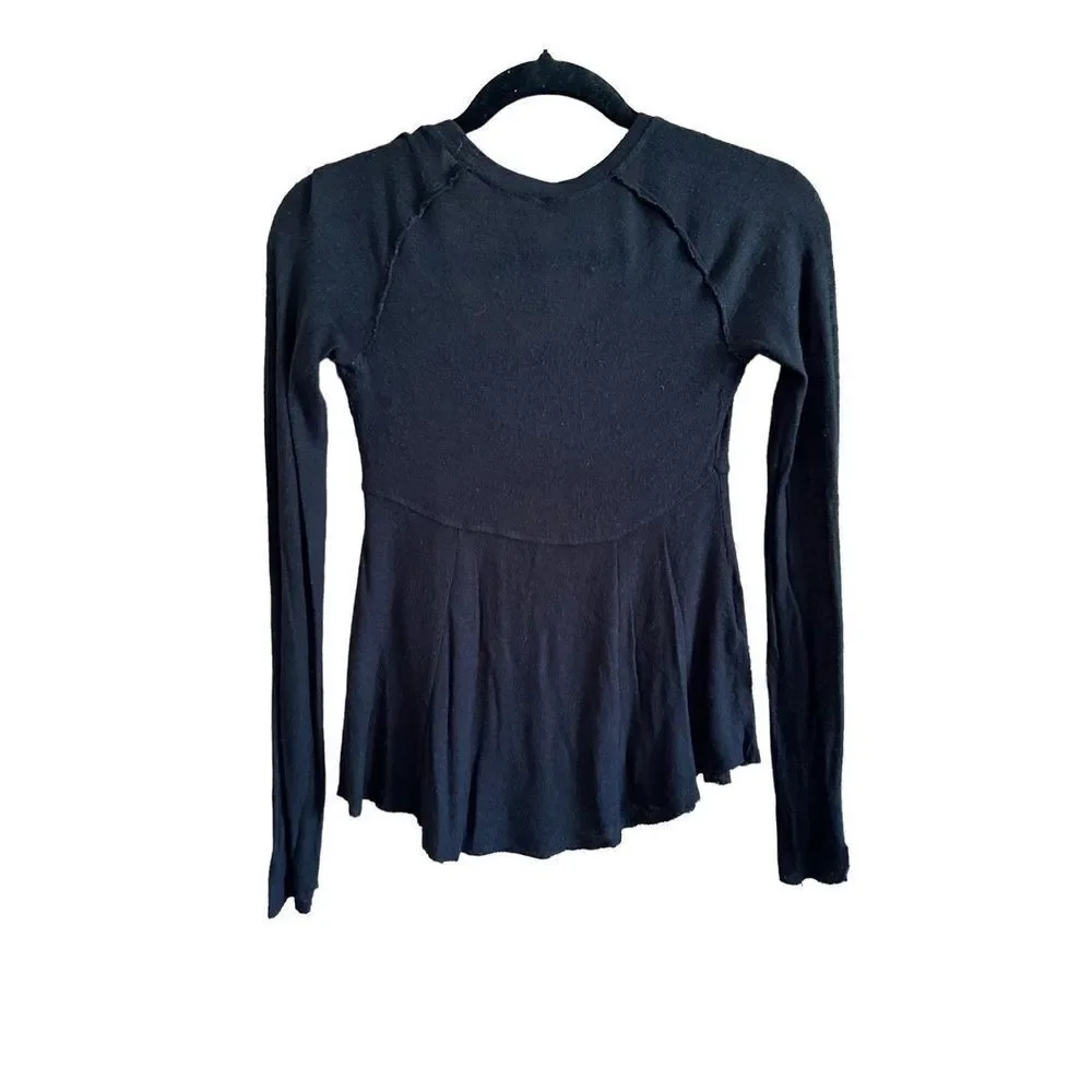 Free People Intimately‎ Free black long sleeve minimalist shirt XS